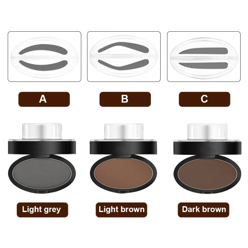 Eyebrow Stamp Set Waterproof Matte Finish Stencils & Sponge