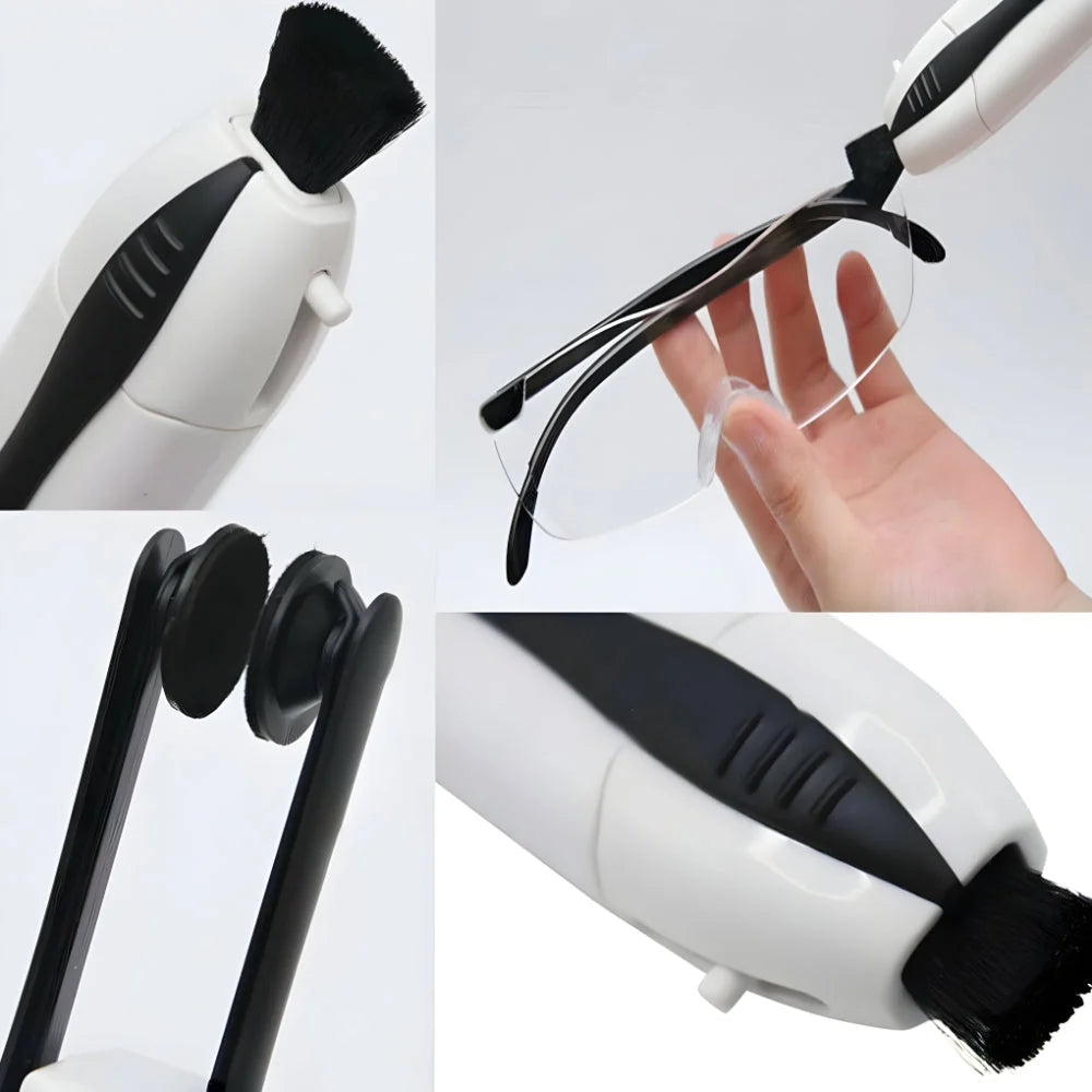 Eyeglass Cleaner Dry Carbon Pads Dual-Arm Pocket-Sized