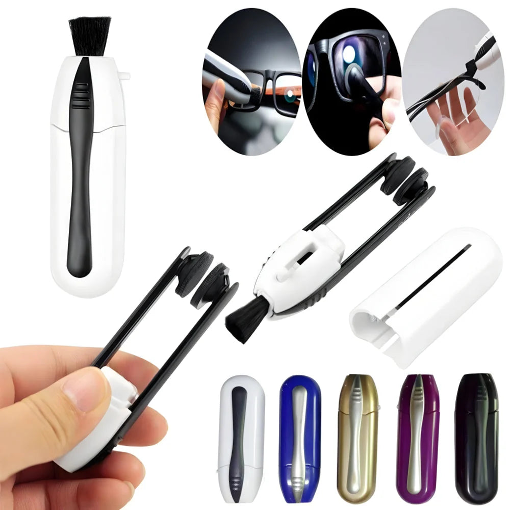 Eyeglass Cleaner Dry Carbon Pads Dual-Arm Pocket-Sized