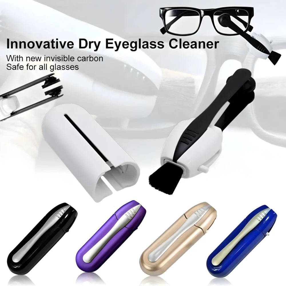 Eyeglass Cleaner Dry Carbon Pads Dual-Arm Pocket-Sized