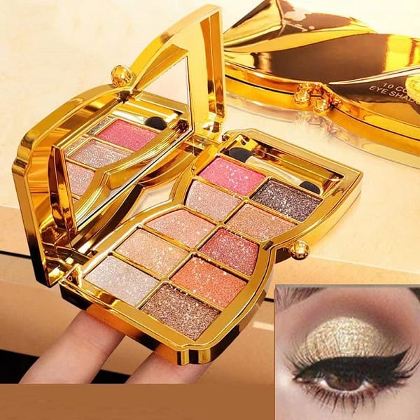 Eyeshadow Palette 10 Glitter Shades Highly Pigmented & Long-Lasting