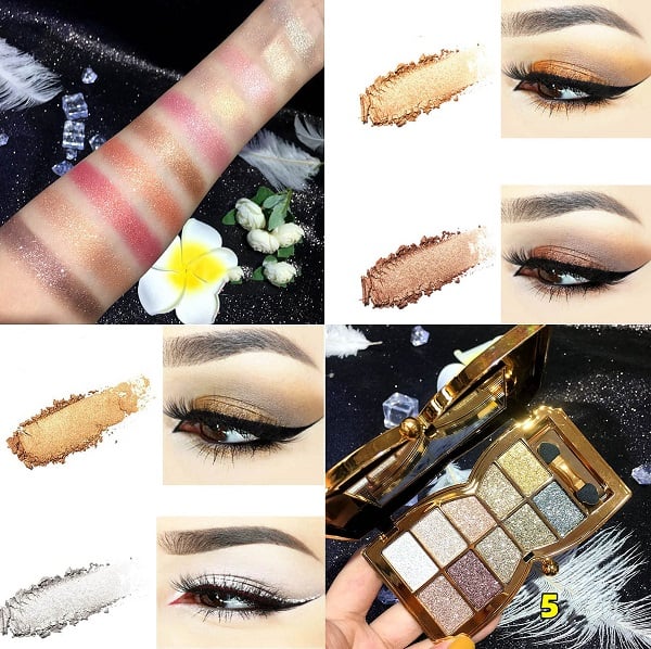 Eyeshadow Palette 10 Glitter Shades Highly Pigmented & Long-Lasting