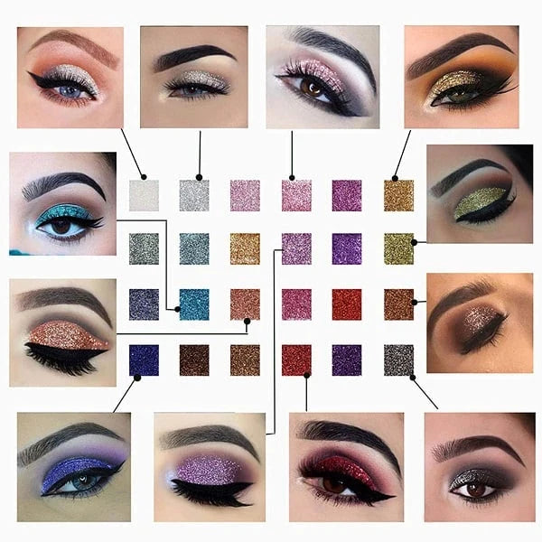 Eyeshadow Palette 10 Glitter Shades Highly Pigmented & Long-Lasting