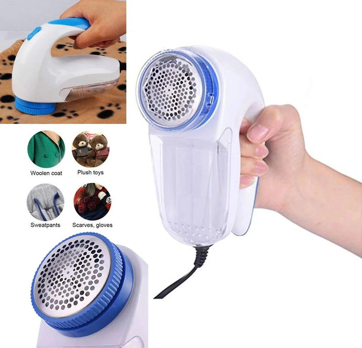 Fabric Shaver Corded Floating Stainless Steel Blades