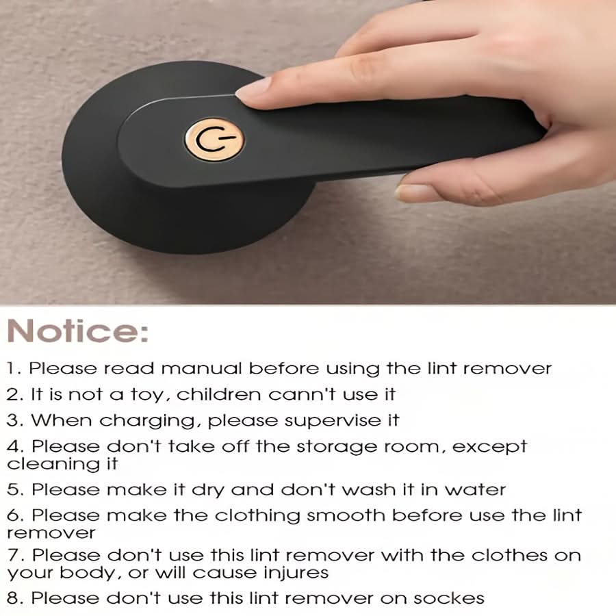 Fabric Shaver USB Rechargeable Portable 2 Replacement Heads