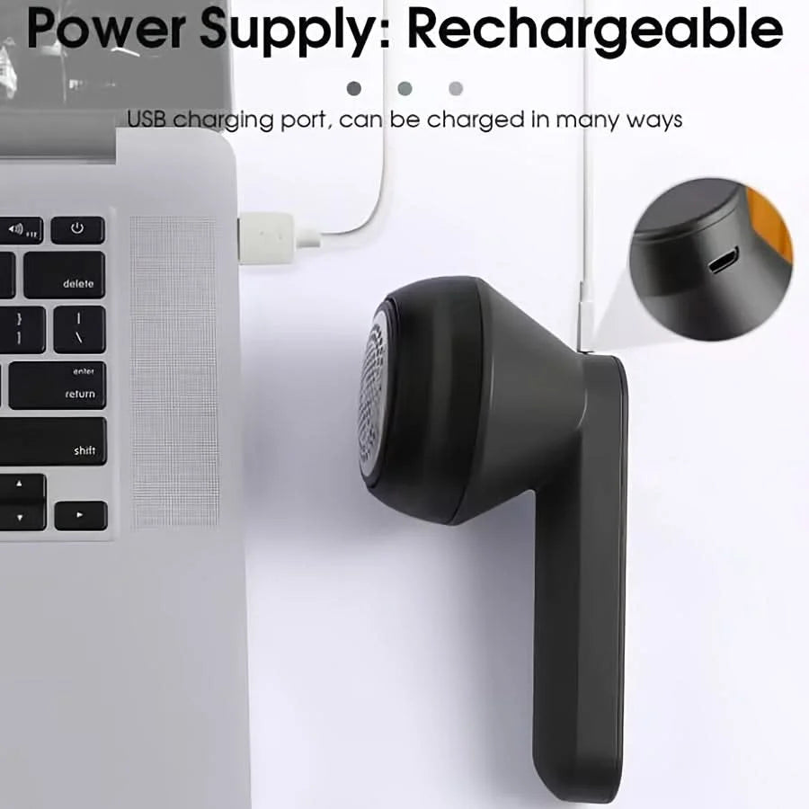 Fabric Shaver USB Rechargeable Portable 2 Replacement Heads