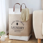 Fabric Storage Basket Foldable Reinforced Seams & Handles