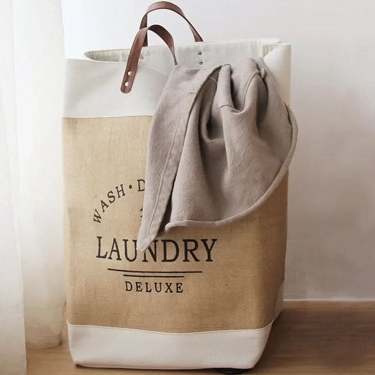 Fabric Storage Basket Foldable Reinforced Seams & Handles