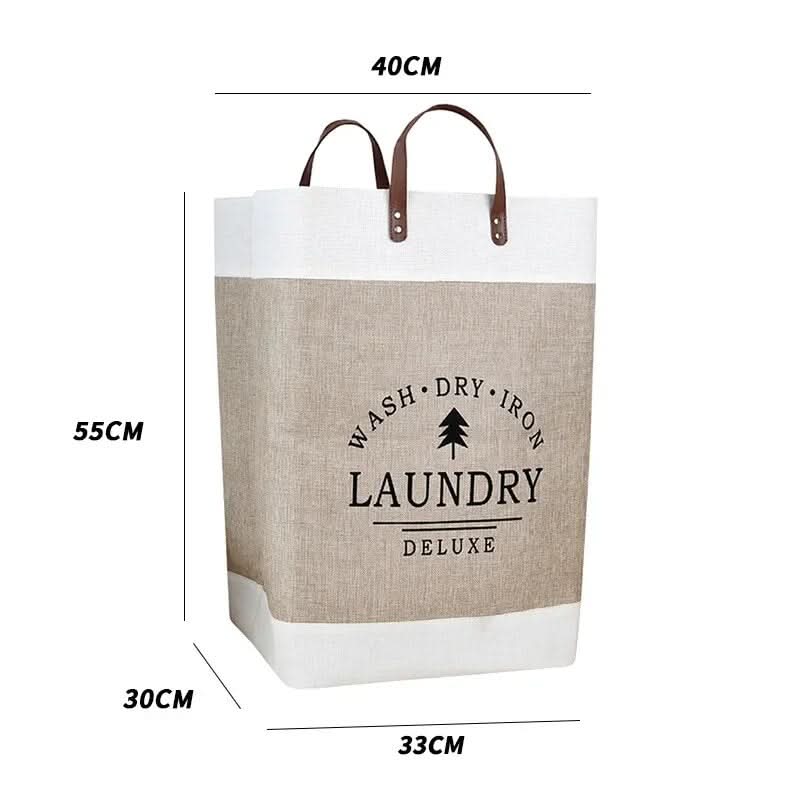 Fabric Storage Basket Foldable Reinforced Seams & Handles