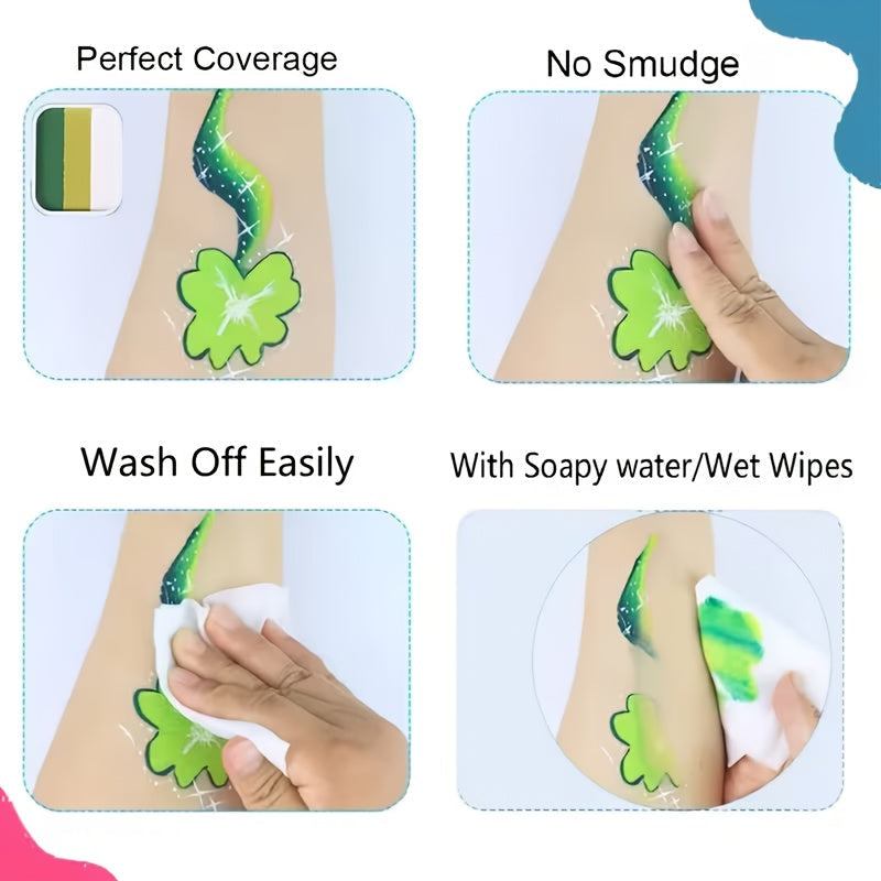 Face & Body Paint Neon UV Glow Skin Safe