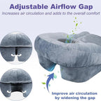 Face Down Pillow Contoured Memory Foam Washable Velvet Cover
