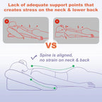 Face Down Pillow Contoured Memory Foam Washable Velvet Cover
