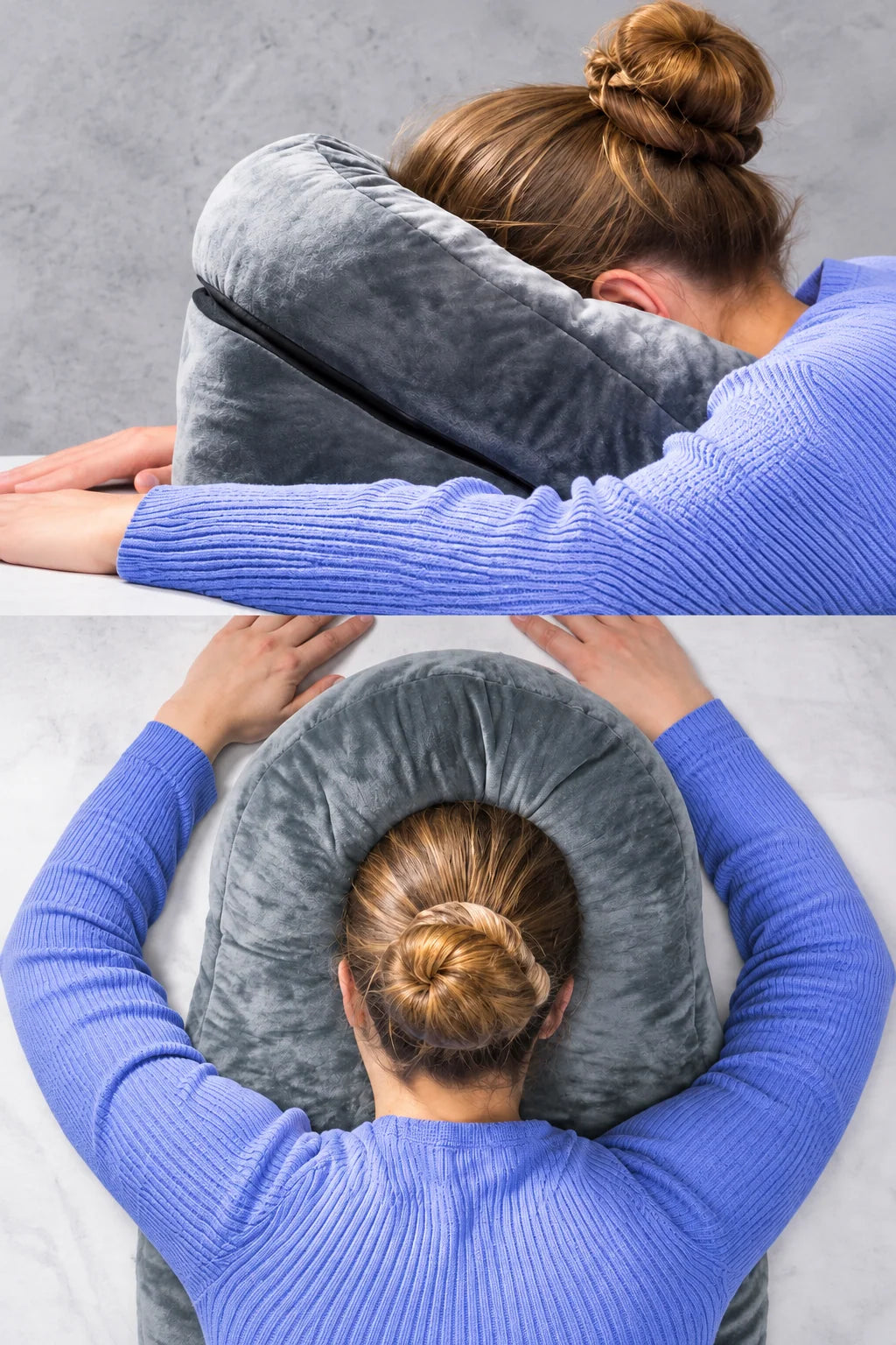 Face-Down Pillow Face Opening Shredded Memory Foam