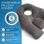 Face-Down Pillow Face Opening Shredded Memory Foam