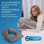 Face-Down Pillow Face Opening Shredded Memory Foam