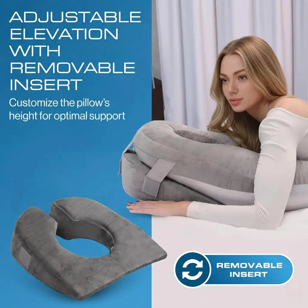 Face-Down Pillow Face Opening Shredded Memory Foam