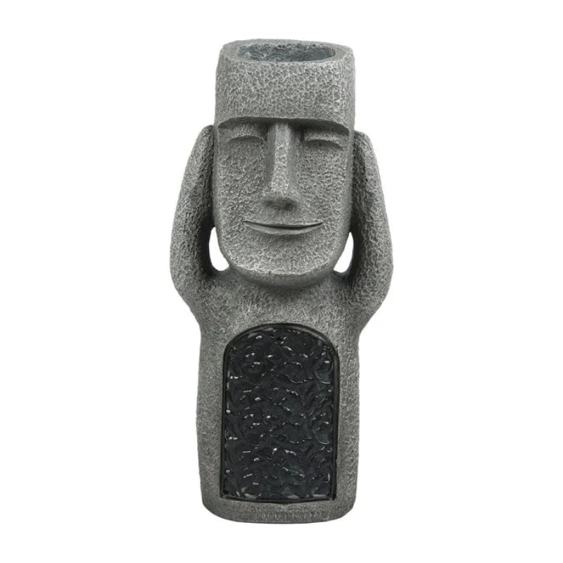 Face Planter Solar LED Weatherproof Resin Three Wise Monkeys