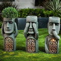 Face Planter Solar Powered LED Stone Look Resin