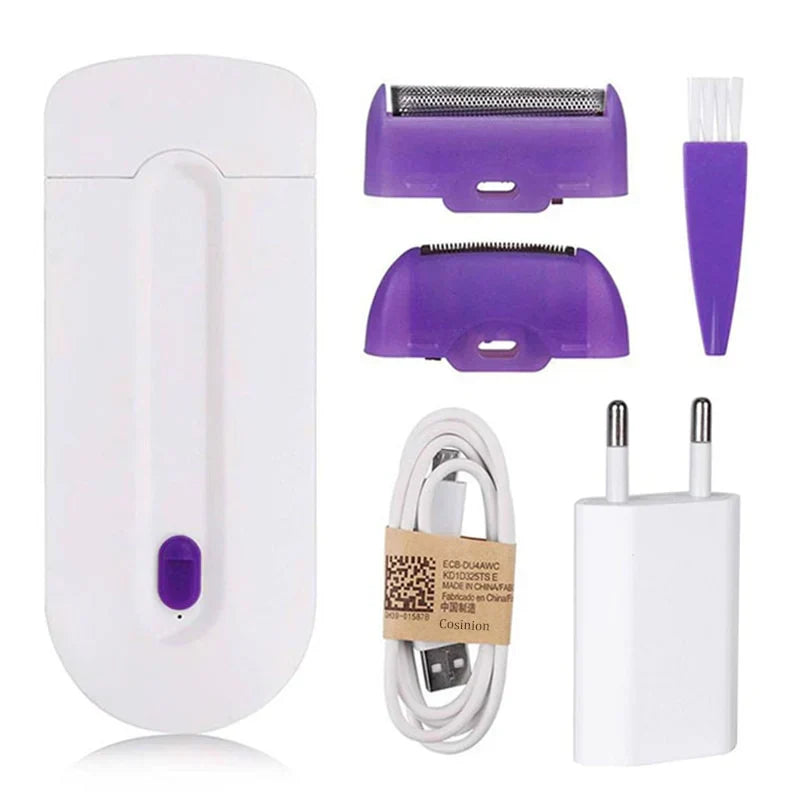 Facial & Body Epilator Painless Floating Mesh USB Rechargeable