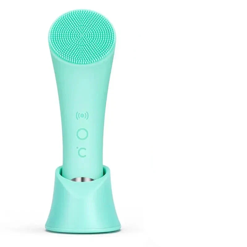 Facial Cleansing Brush Vibrating Warming Tip Food-Grade Silicone