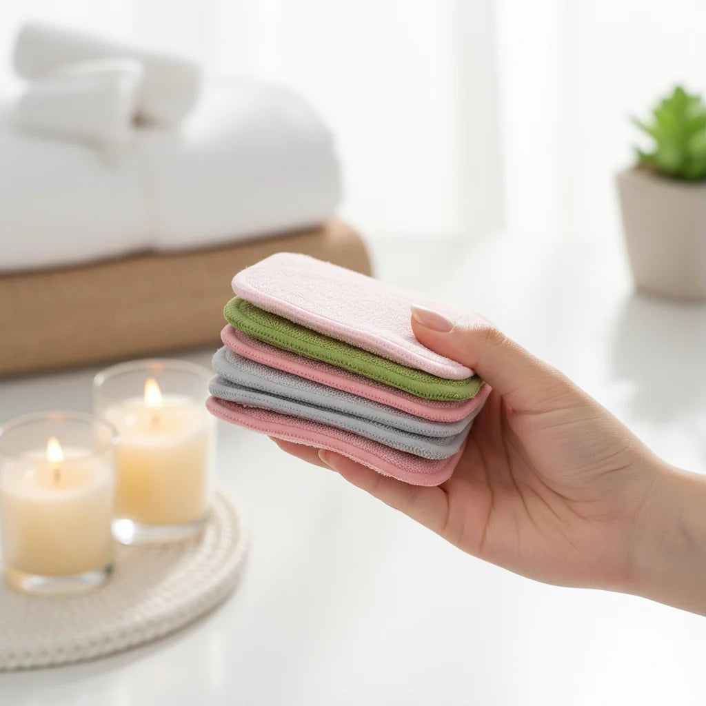 Facial Cleansing Pads Bamboo Fiber Set of 8