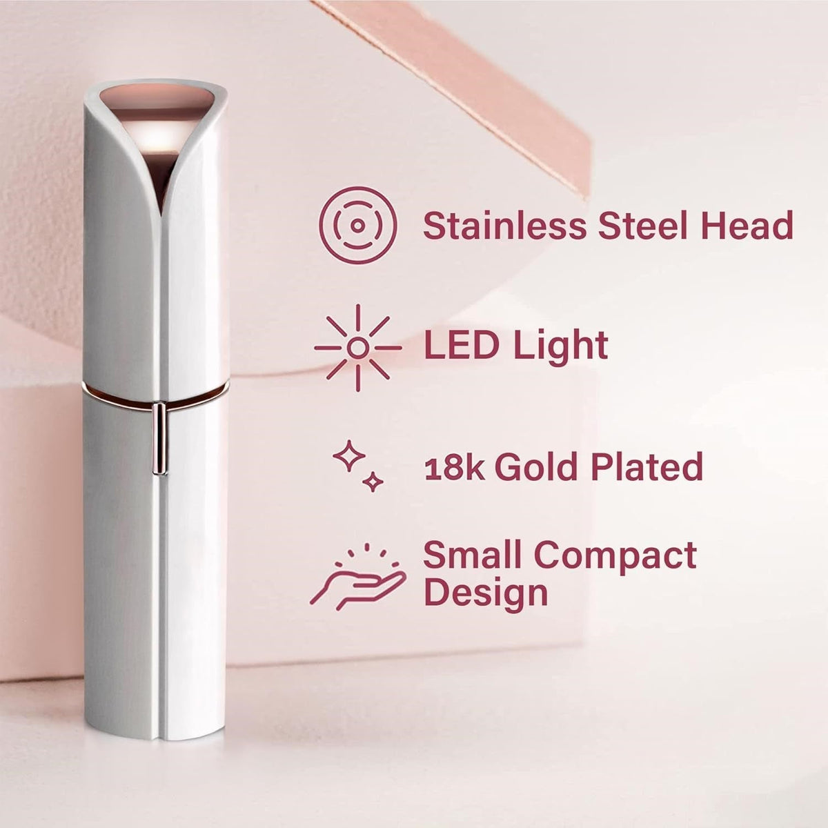 Facial Hair Remover Lipstick-Style Stainless Steel Blade