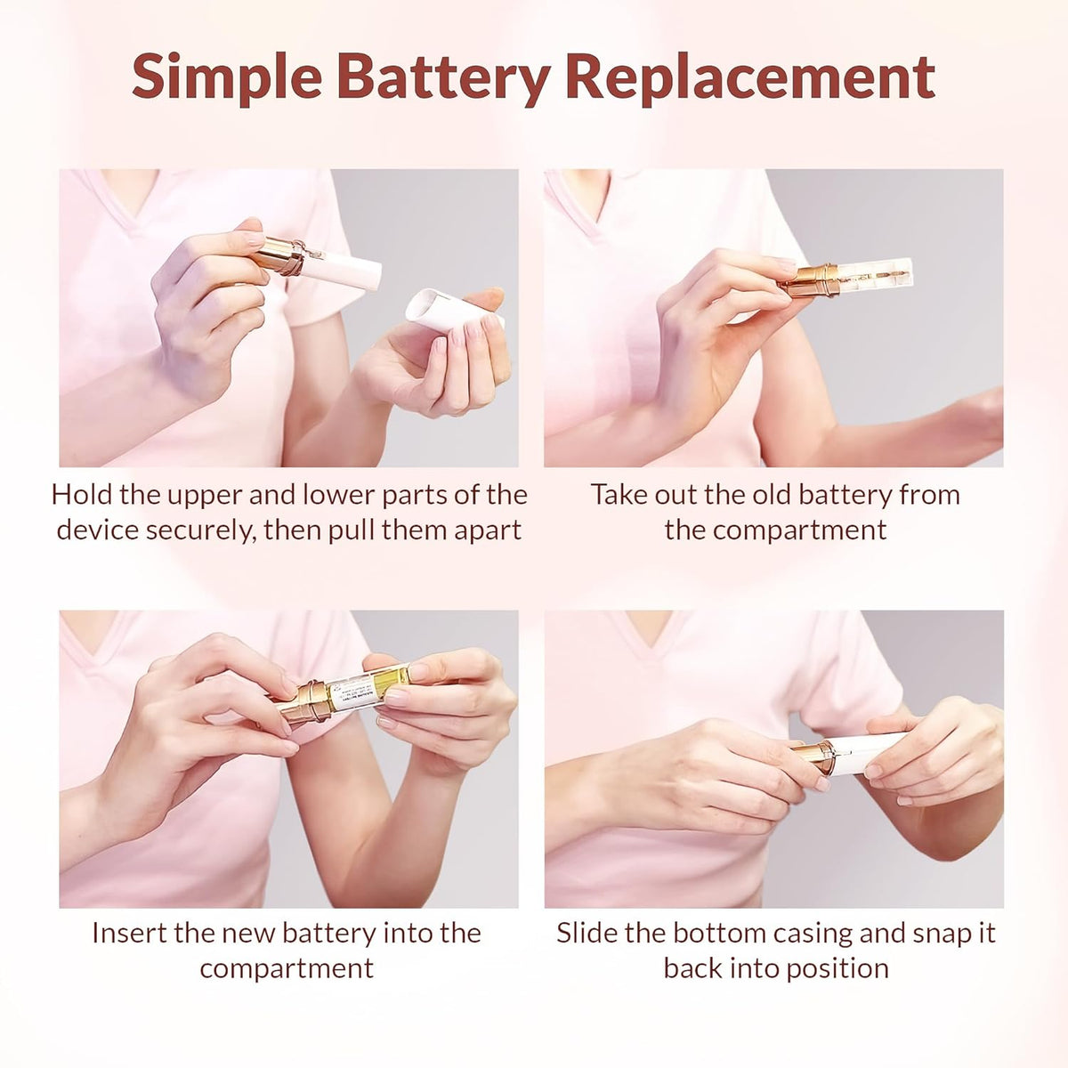 Facial Hair Remover Lipstick-Style Stainless Steel Blade