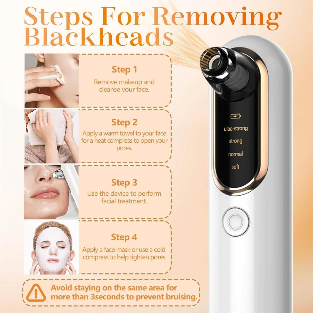 Facial Pore Vacuum Adjustable Suction & USB-C Rechargeable