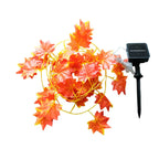 Fairy Light Garland Maple Leaf Warm White Solar & Battery
