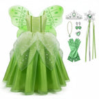 Fairy Princess Costume Set Layered Tulle Dress & Wings