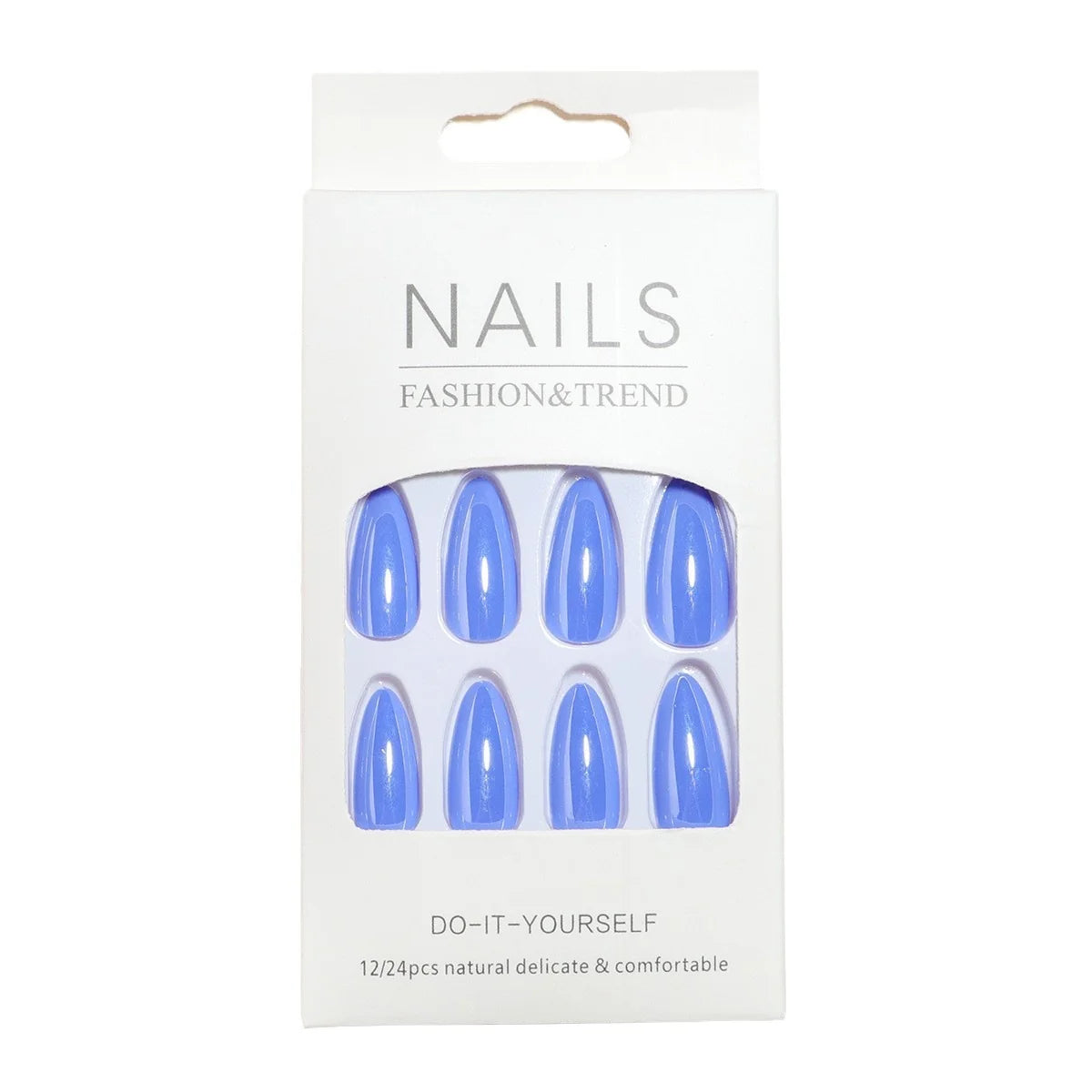 False Nail Tips Gel Almond Glossy Set of 24