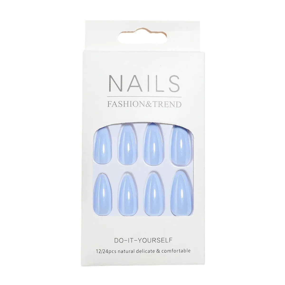 False Nail Tips Gel Almond Glossy Set of 24