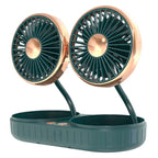 Fan Dual-Head Flexible Silicone USB-Powered 3-Speed Quiet