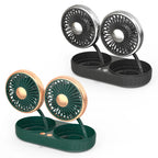 Fan Dual-Head Flexible Silicone USB-Powered 3-Speed Quiet