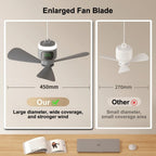 Fan Lamp Rechargeable LED Remote 30-Hour Battery