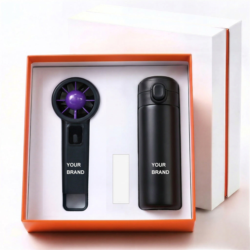 Fan & Umbrella Set Compact Multiple Speeds UV Protection Windproof
