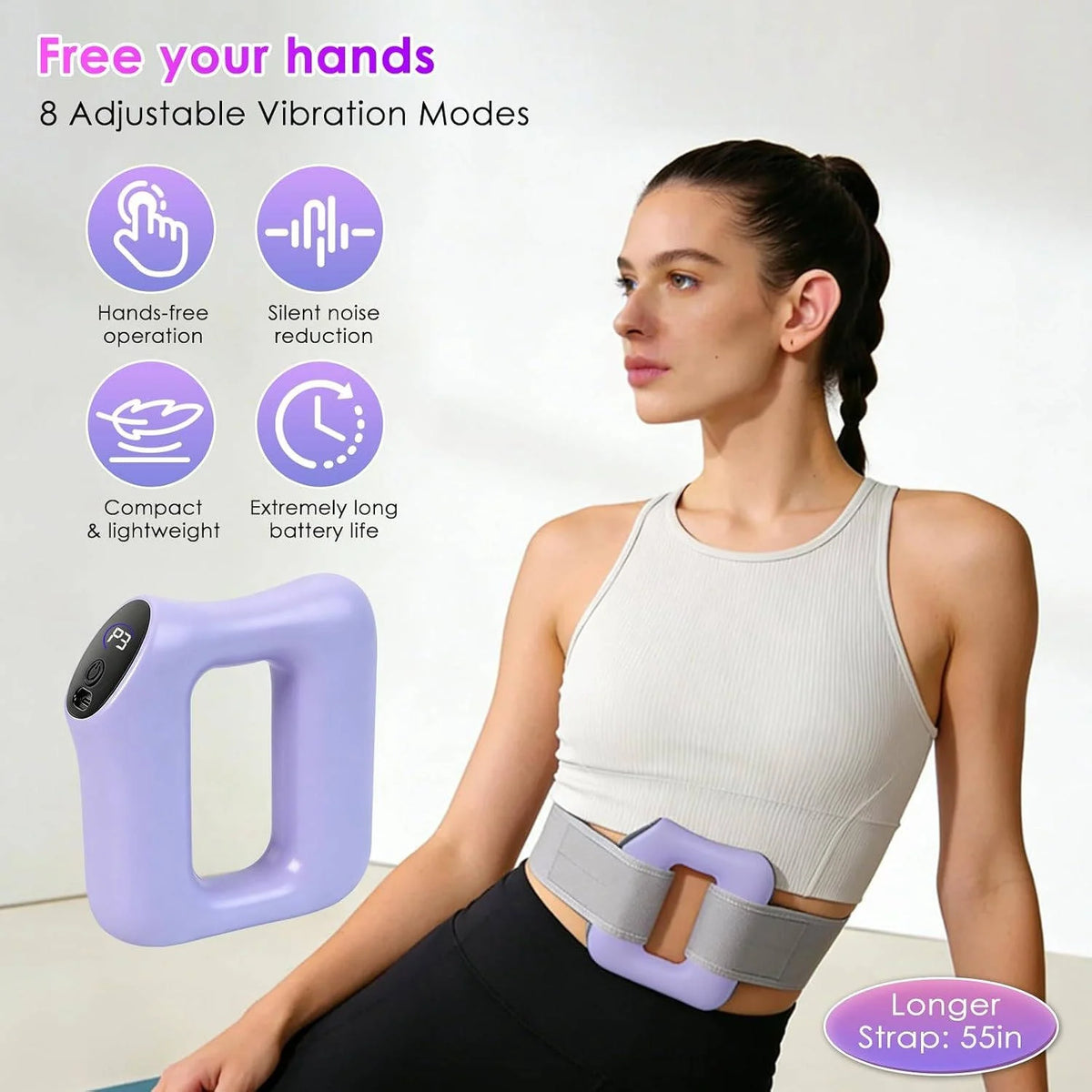 Fascia Ring Massager Hands-Free Dual-Ring Remote Control