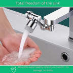 Faucet Aerator 1440-Degree Swivel Dual Spray Tool-Free Install