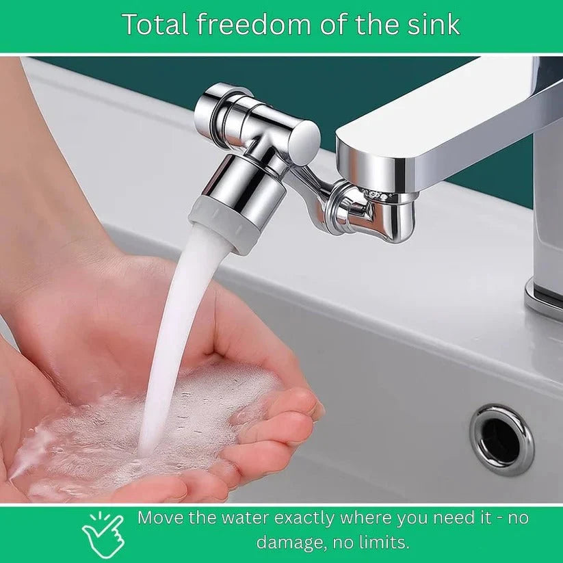 Faucet Aerator 1440-Degree Swivel Dual Spray Tool-Free Install