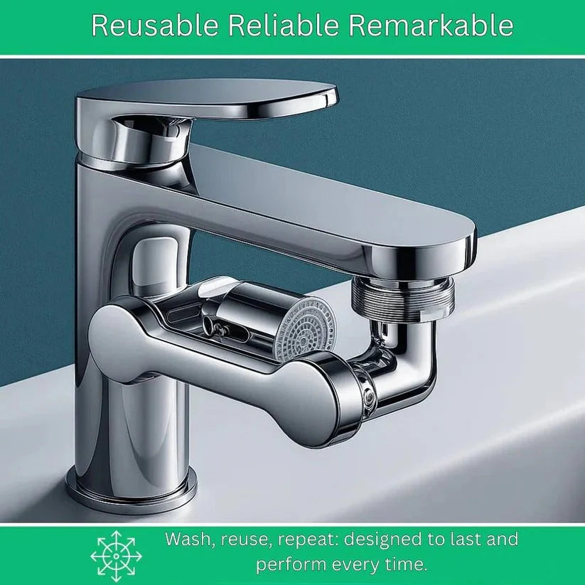 Faucet Aerator 1440-Degree Swivel Dual Spray Tool-Free Install