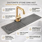 Faucet Splash Guard Mat Absorbent Diatomite & Low-Profile Design