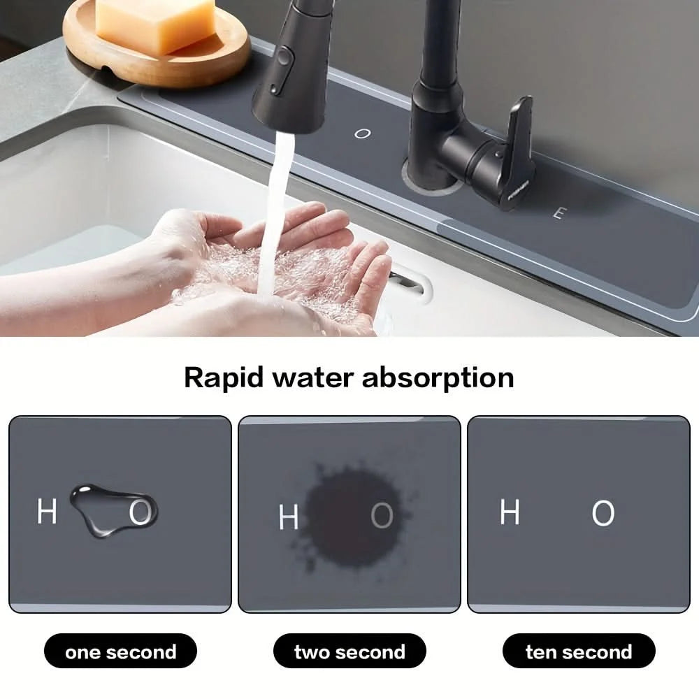 Faucet Splash Guard Mat Quick-Dry Absorbent Universal Fit