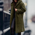 Faux Fur Coat Removable Hood Plush Lining