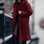 Faux Fur Coat Removable Hood Plush Lining