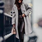 Faux Fur Coat Removable Hood Plush Lining