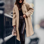 Faux Fur Coat Removable Hood Plush Lining