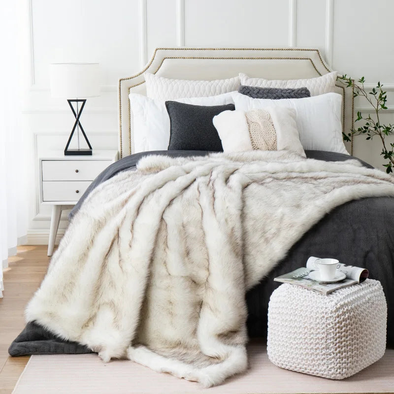 Faux Fur Throw Luxuriously Soft Machine Washable