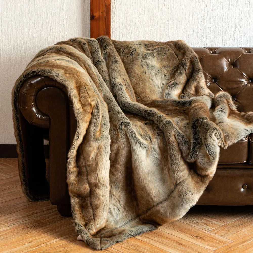 Faux Fur Throw Luxuriously Soft Machine Washable