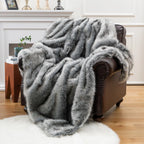 Faux Fur Throw Luxuriously Soft Machine Washable