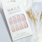 Faux Nail Tips Almond Shape Natural Finish 24 Pieces